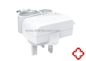 China IEC/EN 60601 Certified 24W UK Plug Medical Power Supply, 12V/9V/5V/24V/36V Medical AC Adapter supplier