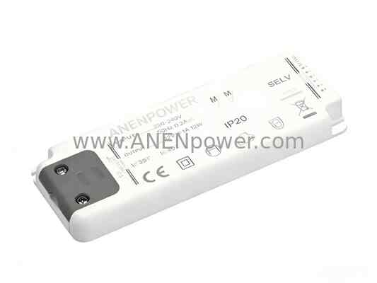 China 12W Max 12/24V IP20 Super Thin LED Power Supply – Compact Driver for Home & Commercial Cabinet Light Fixtures supplier