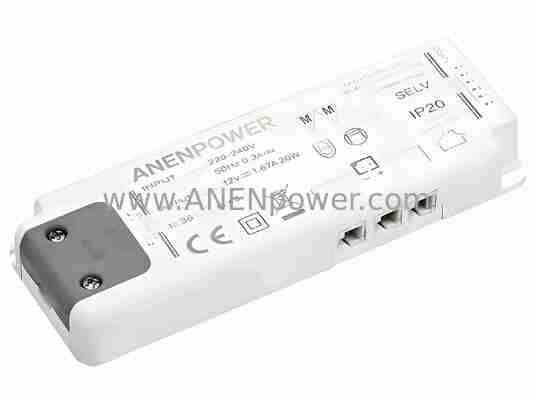 China 20W Max 12V/24V IP20 Ultra-Thin LED Power Supply – Perfect for Cabinet & Showcase Lighting supplier