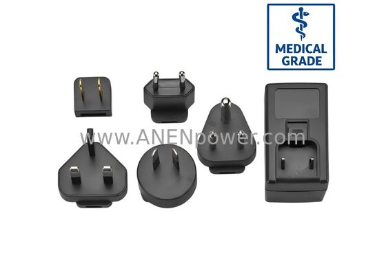 China 24W Hospital-use AC/DC Adapter, Interchangeable Wall Plug, High Efficiency IEC60601 Standard, 12V 2A / 24V 1A Stable Output supplier
