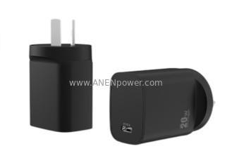 China AUS plug 20W GaN PD Power Adapter 5V 3A, 9V 2.22A Type-C Charger 12V 1.67A USB Transformer supplier