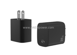 China USA plug 20W GaN PD Power Adapter 5V 3A, 9V 2.22A Type-C Charger 12V 1.67A USB Transformer supplier