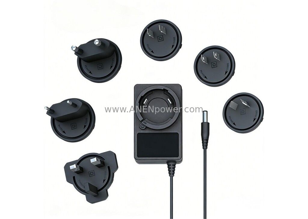 Adepter Router 24W Swapable Power Adapter, 12V 2A, 9V 2A Output for CCTV, WiFi Routers