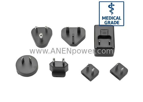 24W Hospital-use AC/DC Adapter, Interchangeable Wall Plug, High Efficiency IEC60601 Standard, 12V 2A / 24V 1A Stable Output supplier