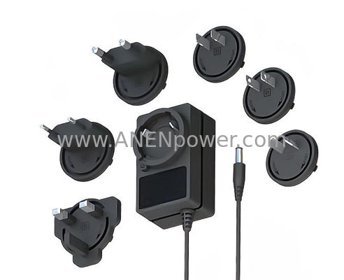 IEC/EN 62368 certified 15W Max Interchangeable Plug 12V 24V 9V AC DC Adapter 5V Power Supply
